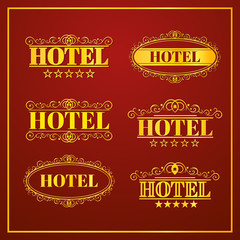 Hotel Vintage labels, vector illustration