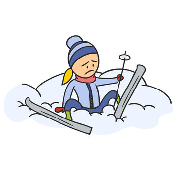 Caricature skier