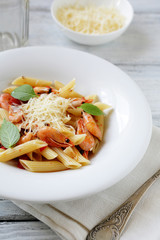 pasta penne with seafood sauce
