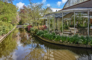 Obraz premium The garden of spring flowers.