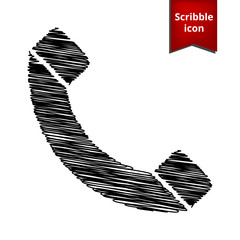 Phone icon. Scribble icon for you design. 