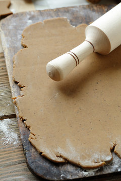 gingerbread dough on cutting board