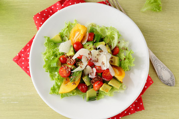 fresh vegetables salad on plate