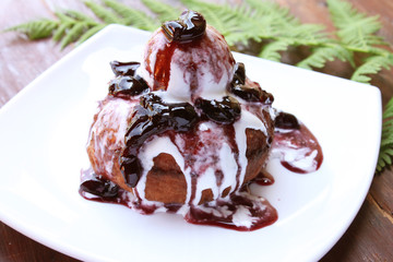 Donuts with jam and cream
