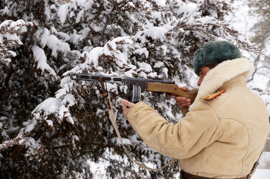 Defender of Stalingrad in a winter form