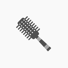 Barber comb hair black icon