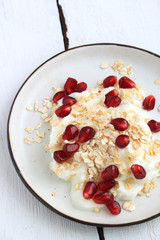 breakfast oatmeal with pomegranate