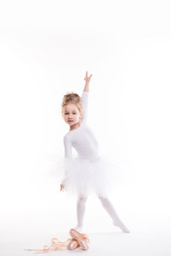 Little ballerina girl in tutu.