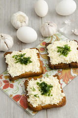 Sandweeches with eggs and cheese