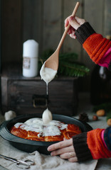 Hand Drawn Roll with cinnamon