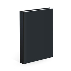 Realistic black book on the white background. Realistic book mockups.