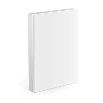 Realistic white book on the white background. Realistic book mockups.