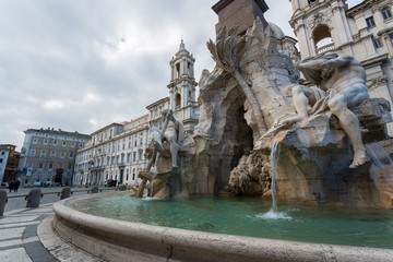 Fountain of the Four Rivers (Fountain of the Four Rivers) - Piazza Navona - Rome