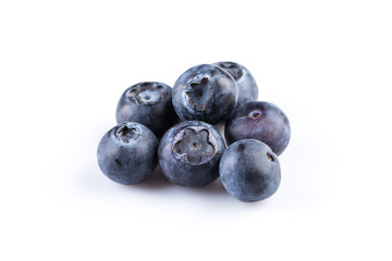 Blueberries on white background