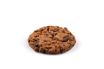 Chocolate chip cookie isolated on white