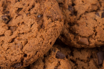 Chocolate chip cookies isolated on white