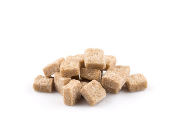 brown sugar cubes isolated