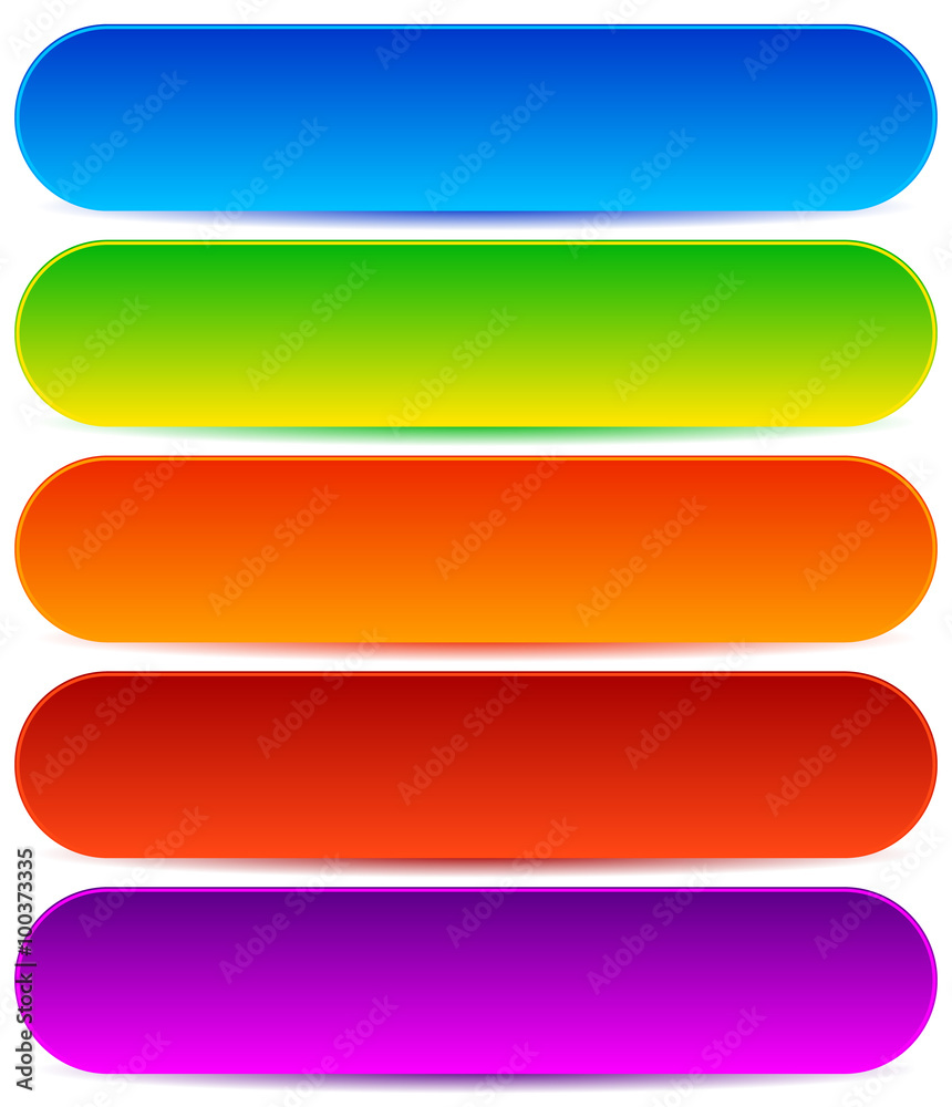 Poster colorful set of empty button, banner backgrounds. long buttons w
