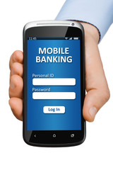 Hand holding a smartphone