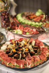 Mousse du foie gras plate with physalis and prosciutto granna