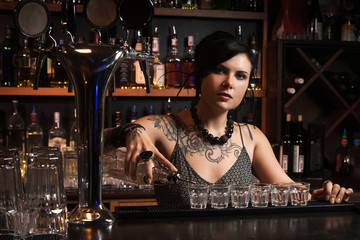 Attractive bartender