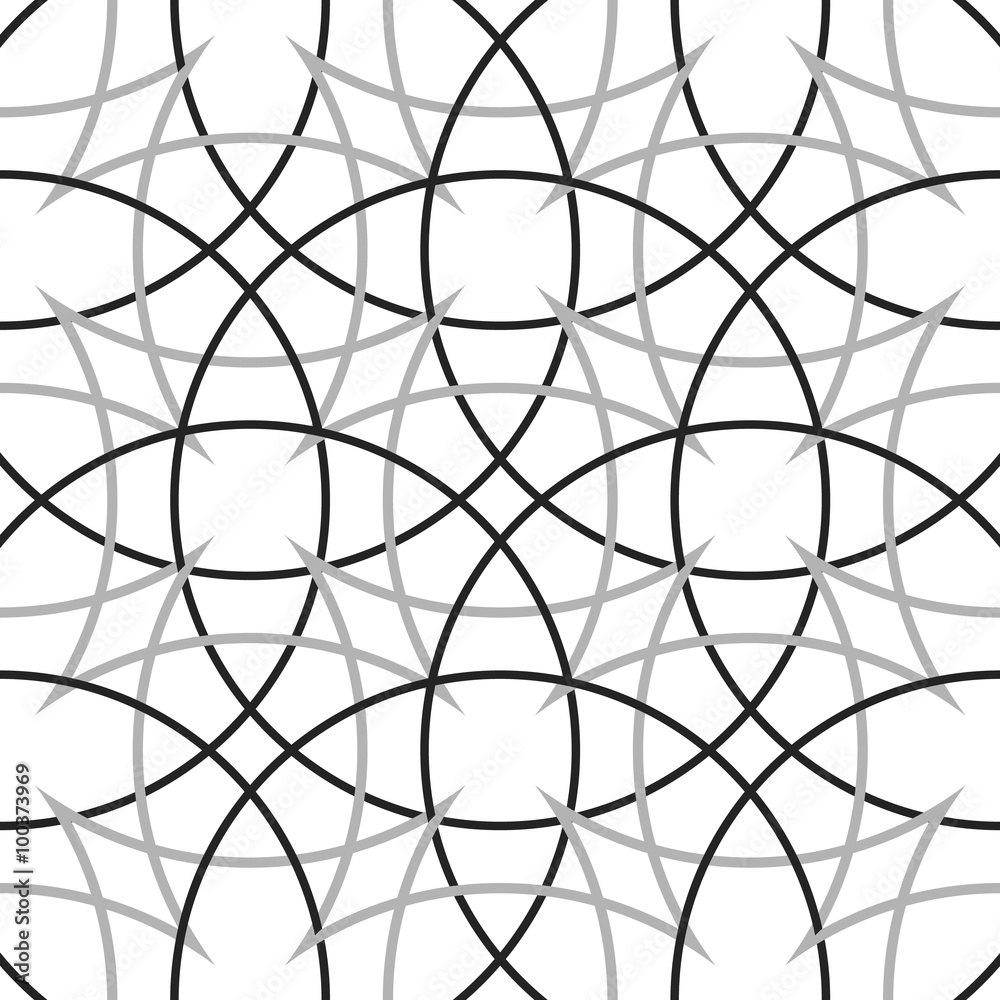 Leinwandbilder geometric, minimalist pattern with intersecting circles. monochr
