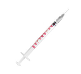 Medical syringe isolated on white