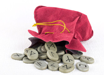 Suede bag of rune stones