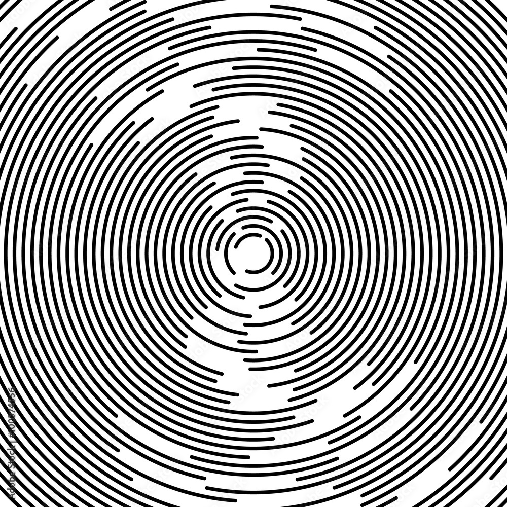 Poster concentric circles abstract element. radiating, radial circles,