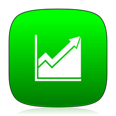 histogram green icon for web and mobile app