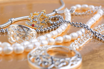 jewelry close-up with space for text