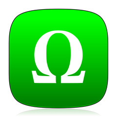 omega green icon for web and mobile app