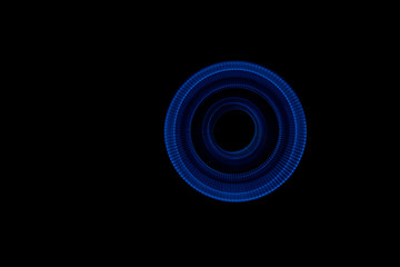 Glowing abstract curved blue lines
