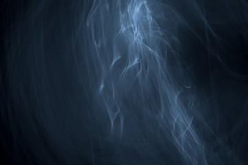 Glowing abstract curved light blue and white lines