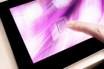 Touchscreen Tablet PC Finger wischen Display Daten Texte dynamisch gestensteuerung steuern 3
