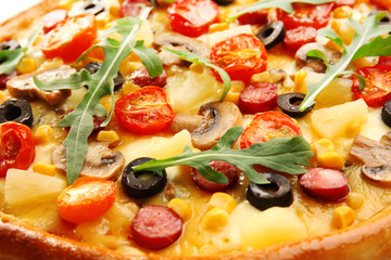 Delicious pizza, close-up