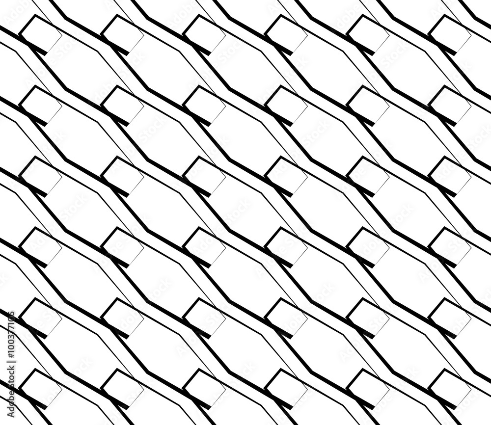 Poster Seamlessly repeatable abstract, monochrome grid, mesh pattern. E
