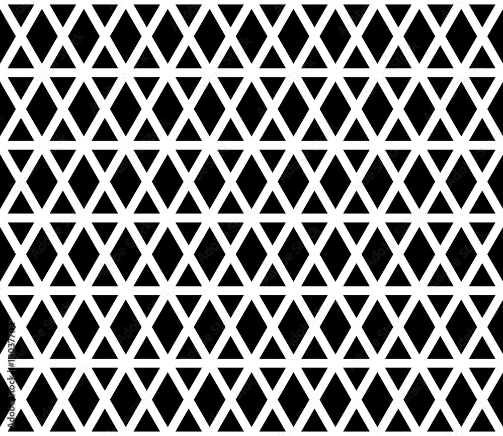 Poster Seamlessly repeatable abstract, monochrome grid, mesh pattern. E