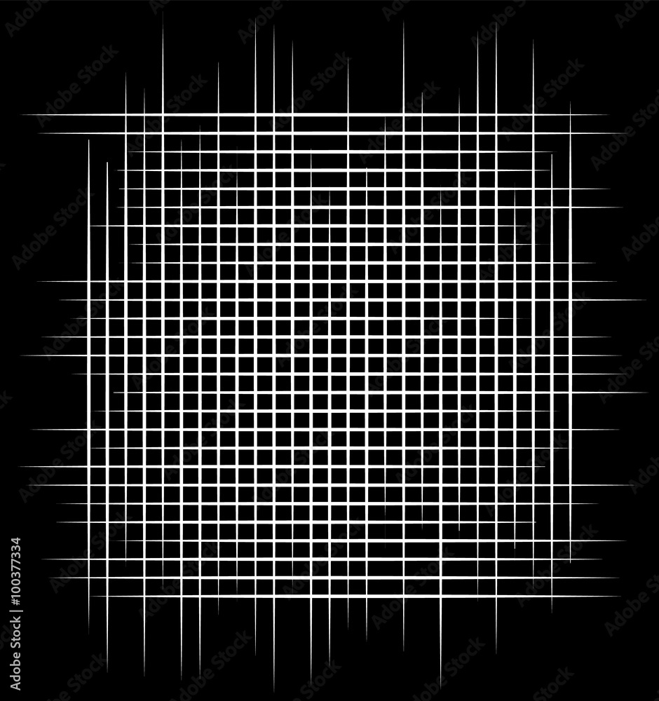 Aufkleber intersecting lines, mesh, grid monochrome vector graphics.