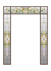 doorway with a stained-glass 