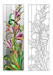 floral stained-glass pattern