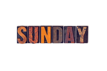 Sunday Concept Isolated Letterpress Type