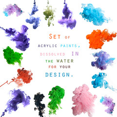 Set of acrylic paints, dissolved in the water for your design