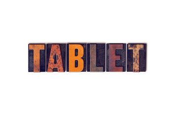 Tablet Concept Isolated Letterpress Type