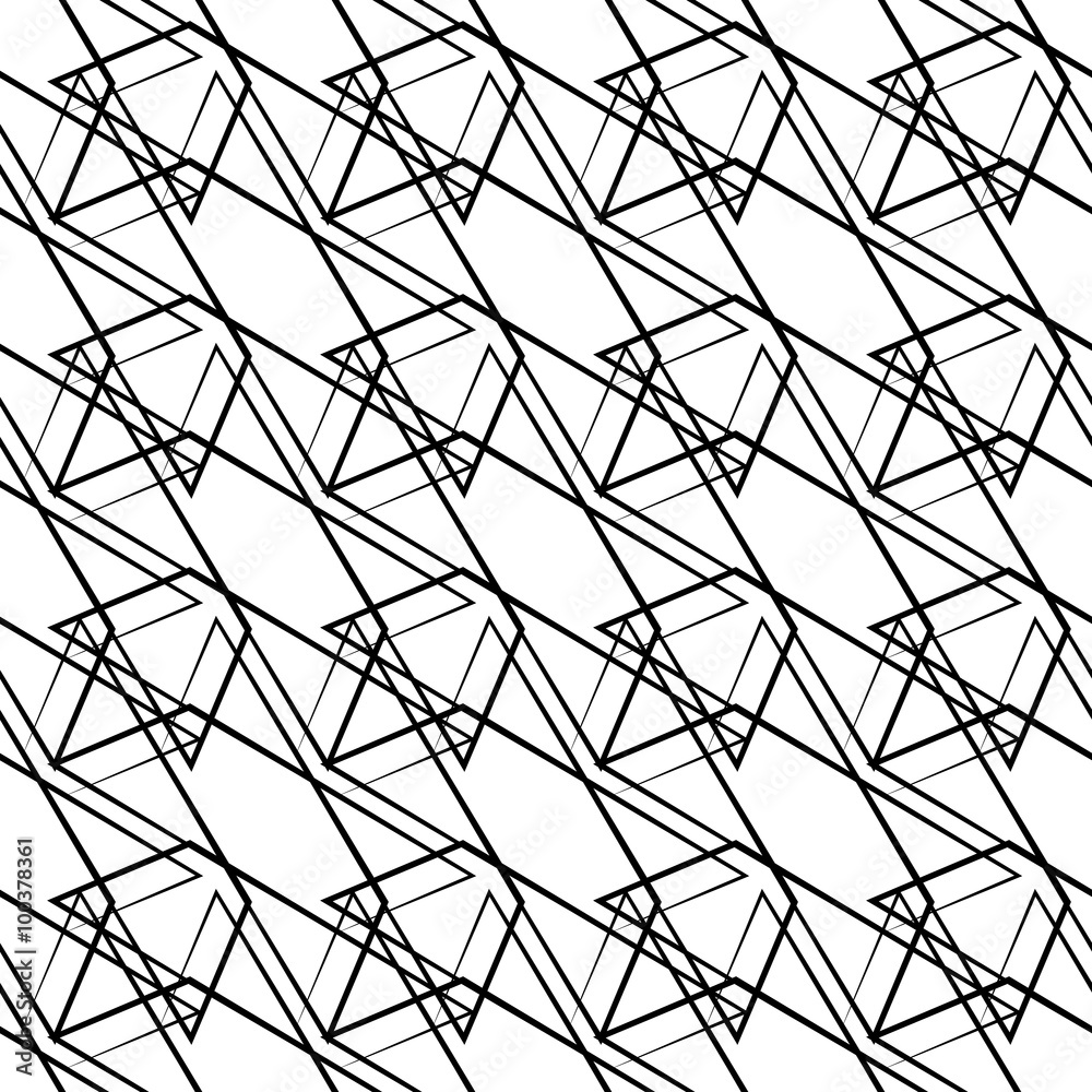 Poster Geometric repeatable pattern. Abstract monochrome background. Ve