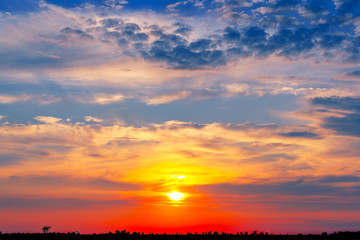 Fototapeta premium Beautiful sunset, light majestic clouds