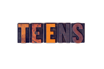 Teens Concept Isolated Letterpress Type