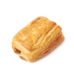 Meat filled pastry bun isolated