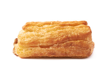 Meat filled pastry bun isolated