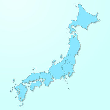 Japan map on blue degraded background vector